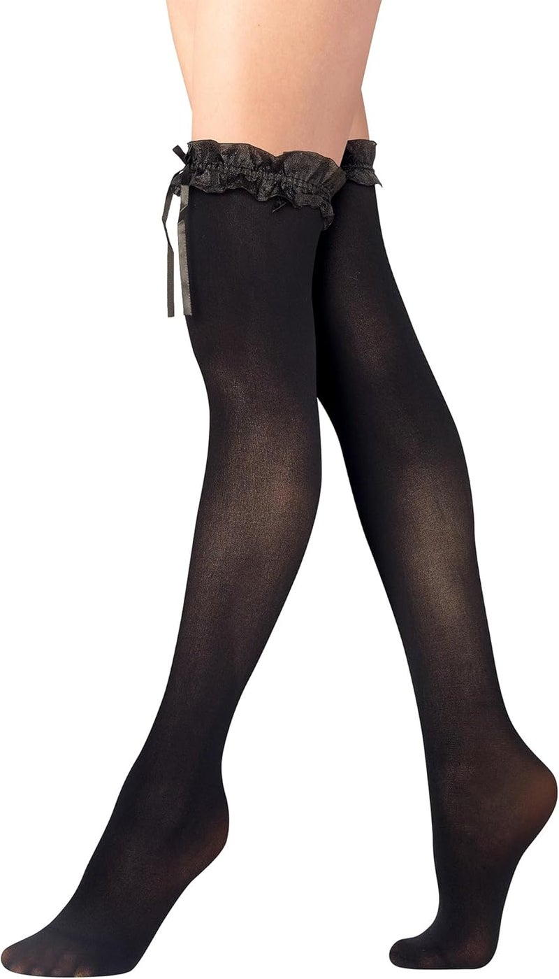 Benefeet Sox Thigh High Socks for Women with Bow Ruffle Frilly Long Knee High Stockings Cute Sexy Sheer Stockings - Image 2